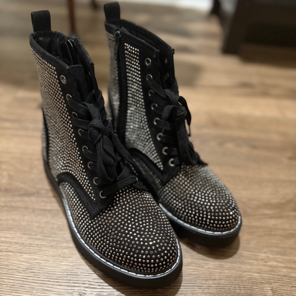 Sparkle Chunky Combat Boot - Never Worn!